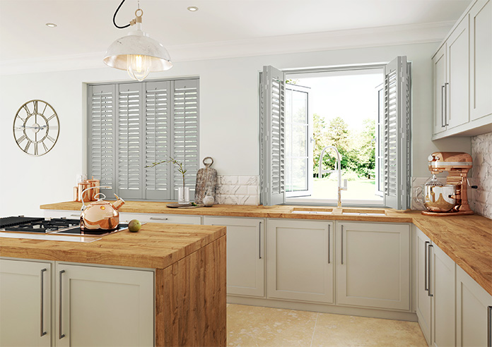 Bromley, Smoke Grey - Full Height Plantation Shutter - Image 7